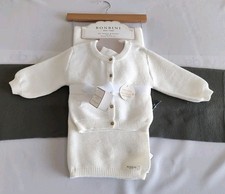 Baby Bonbini Blanket New York 38" x 28" 100 Acrylic Knitted White Hat Sweater