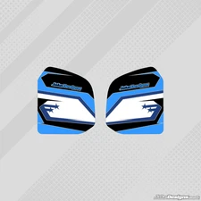 STARS CUSTOM BLUE TANK STICKERS TO MATCH OUR FULL KART STICKER KIT - JakeDesigns