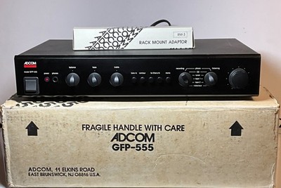Adcom GFP-555 Stereo Preamplifier with RM-3 Rack Mount & Original Box w/Packing