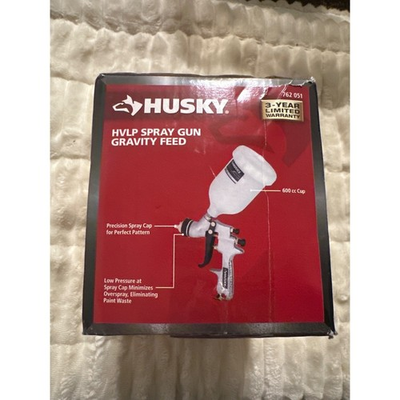 #ad Husky HVLP Spray Gun Gravity Feed 600cc Cap 40PSI Max Tool $55.00