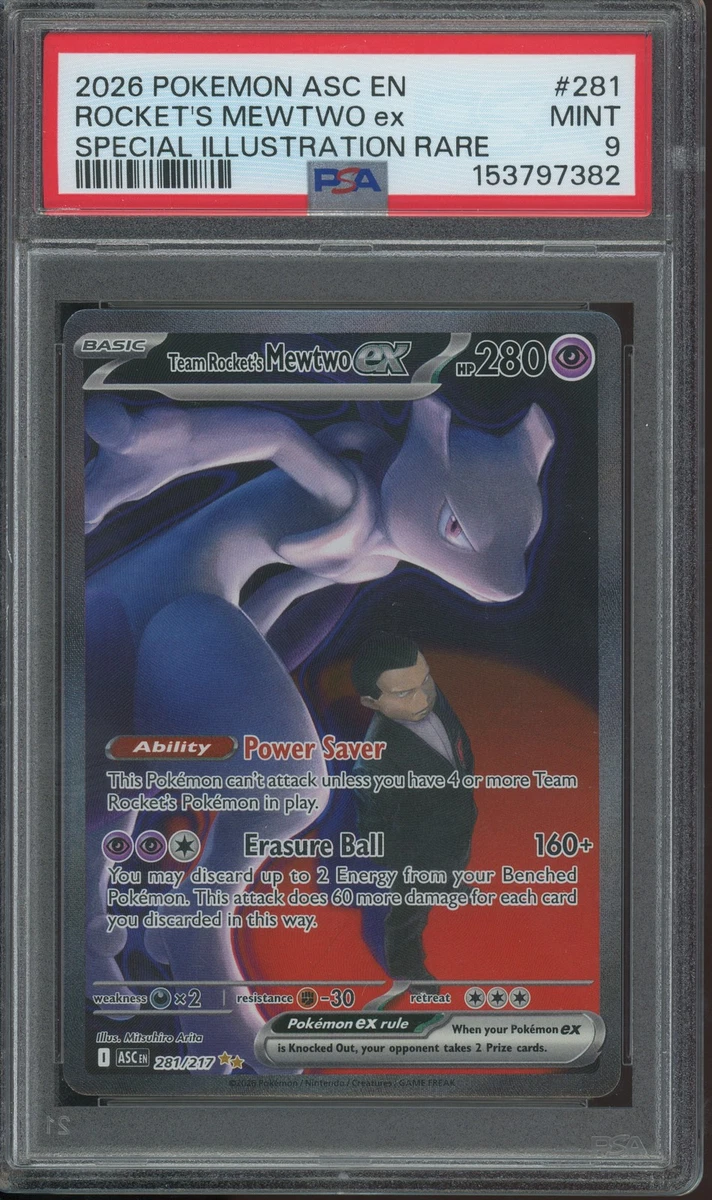 Mewtwo Pokémon TCG Professional Sports Authenticator (PSA) Grade 9