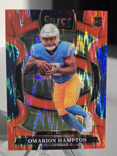 2025 Panini Select - Concourse Omarion Hampton #2 Red Shock Prizm /249 (RC)
