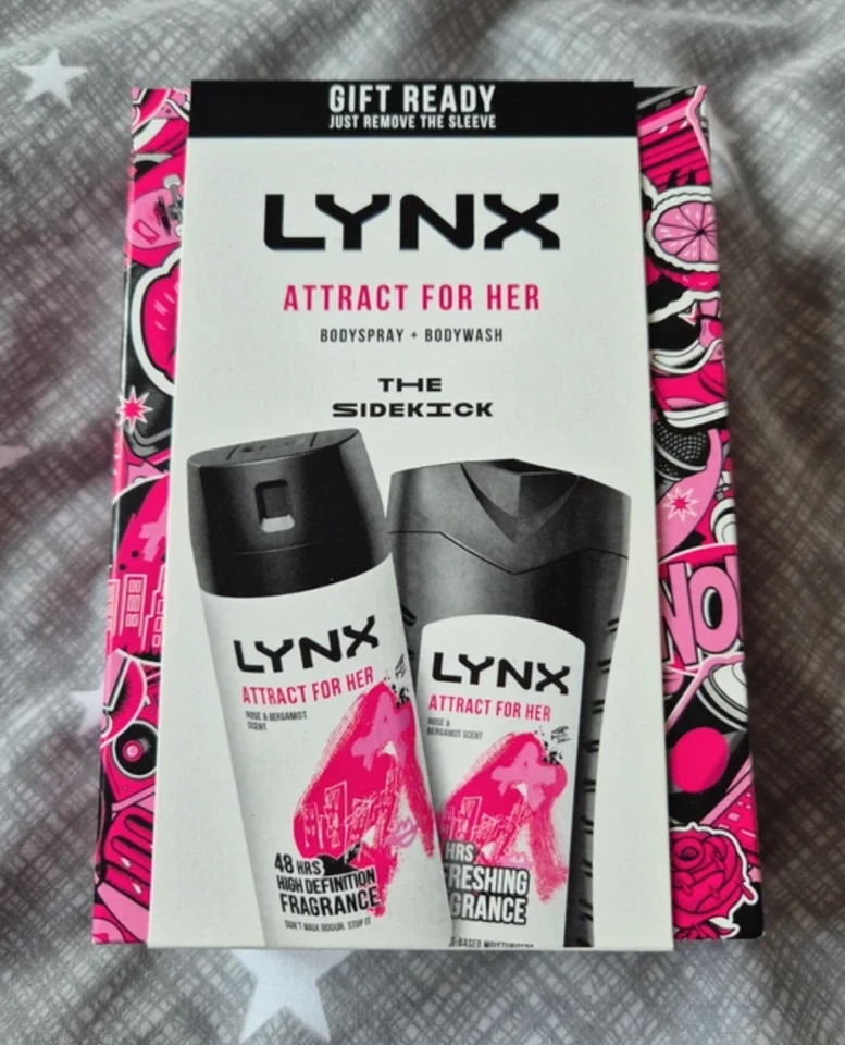 LYNX Attract for Her The Wingwomen Duo Deodorant Gift Set Body Wash Body Spray