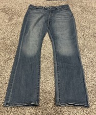 Women  s Size 14M Levi Strauss Mid-Rise Straight Blue Denim Jeans Pants