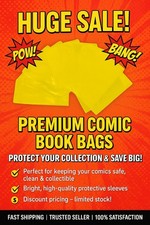 10 Pack Yellow Comic Book Window Bag For Sign...