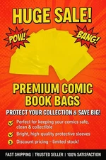 10 Pack Yellow Comic Book Window Bag For Signature Standard Size 
