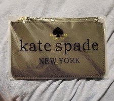 Kate Spade New York Black Wristlet with Logo Accent and Gold Hardware