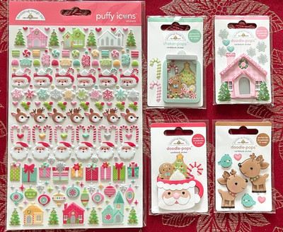 #618 - DOODLEBUG CHRISTMAS PUFFY ICONS - SHAKER-POPS & DOODLE-POPS 3D STICKERS