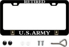 Retired Army License Plate Frame Us Army Decorative Stainless Steel Car License Retired Army License Plate Frame Us Army Decorative Stainless Steel Car License