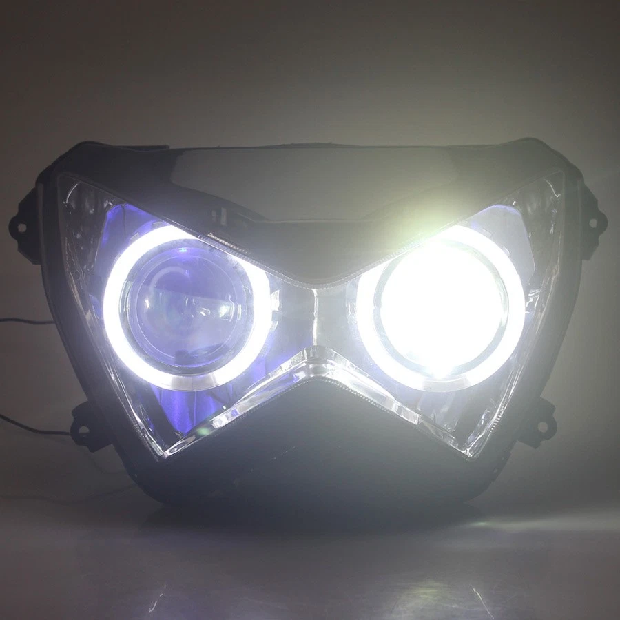 Conjunto de faros para Kawasaki Z250 Z800 azul claro mal de ojo 2013-2016 Foto 3 de 4