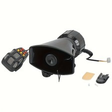 12V 7 Sound Loud Car Warning Alarm Horn w/ Mic PA Speaker System,2 Remote