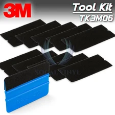 3M Blue Squeegee Applicator Tool Replaceable Felt Edge Tips x10pcs Felt Kit Set