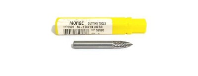 1/4'' (.250'') Carbide Bur Double Cut SG-1 Tree Shaped Morse 59580
