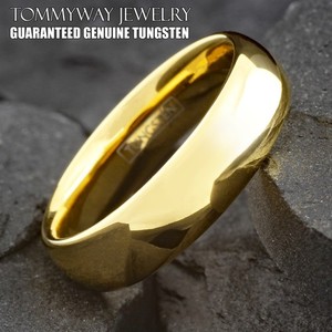 Authentic Tungsten Carbide Men's 14K Gold Plated Wedding Band Ring 6mm Jewelry