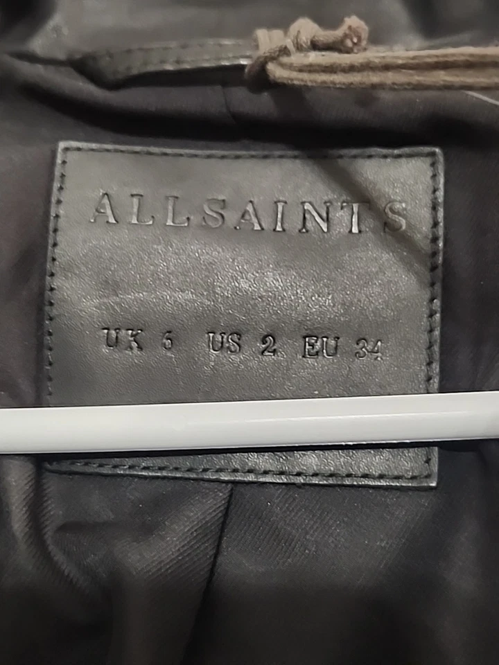 Chaleco acolchado de cuero AllSaints Bradbury - para mujer talla 2, negro, nuevo con etiquetas Foto 4 de 4