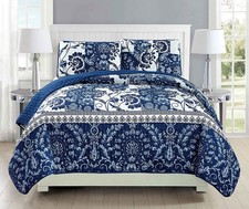 Fancy Collection 3pc Quilted Bedspread Set Coverlet Over Size New king/californ