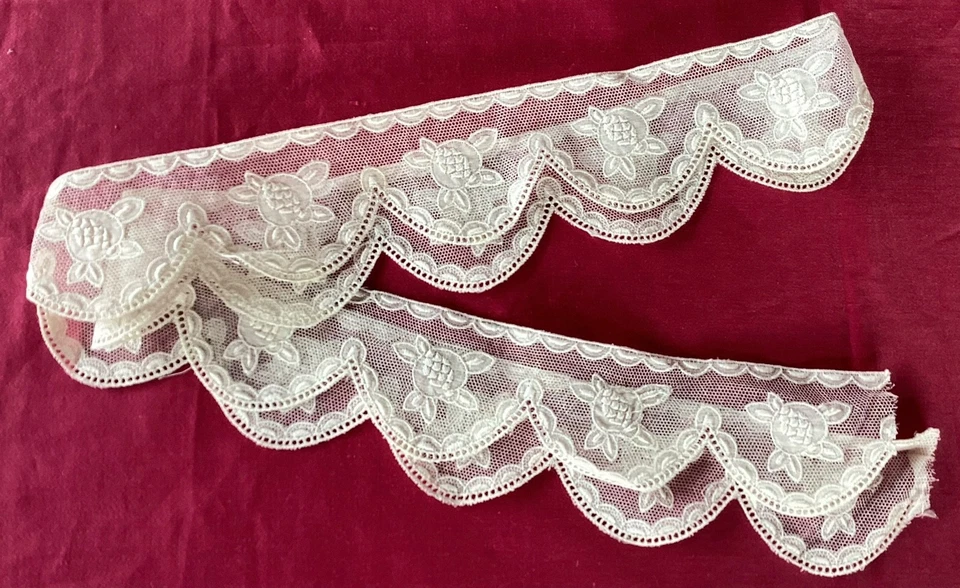 Joli volant de dentelle, tulle brodé, 100 cm x 4,5 cm - Photo 3/4