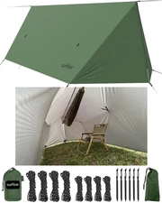 Sunyear Hammock Rain Fly Waterproof - Premium Hammock Tarp with Doors to Stay...