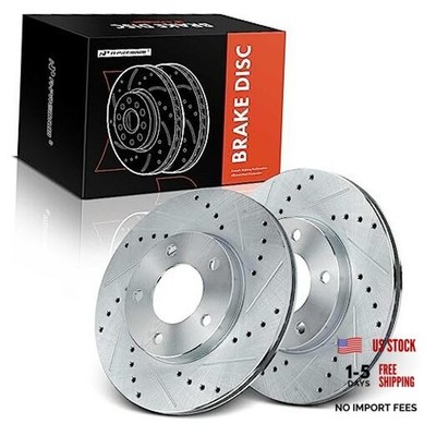 10.94 inch (278mm) Disc Brake Rotors Set Compatible Front Drilled and Slotted