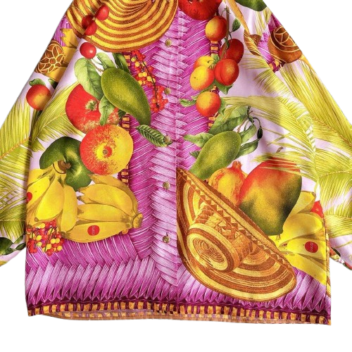 Gucci x Tom Ford Fruit Silk Shirt Long Sleeve Size 44 1994 Vintage