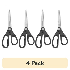 (4 pack) Pen+Gear 8-inch All-Purpose Stainless-Steel Scissors, Back to School, B