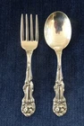 Lion by Wallace sterling silver 2 piece Infant Fork and Spoon Set.   No Monogram