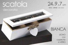 Scatola legno portatutto 3 scomparti Cm. 24x9x7