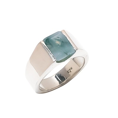 Genuine Moss Agate Ring, Solid 925 Sterling Silver Handmade Ring, Valentin Day