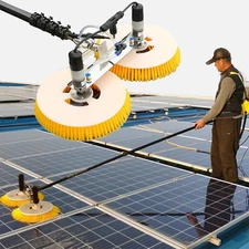 Solar Panel Cleaning Machine Double Head Retractable Photovoltaic Panels Brush