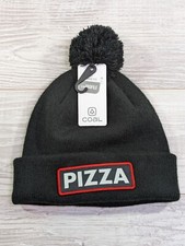 Coal Headwear Pizza Unisex Acrylic Blend Pom Beanie Black NEW