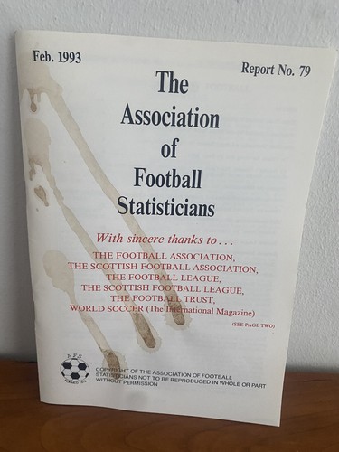 ASSOCIATION of FOOTBALL STATISTICIANS 7 reports 1991-93 - Imagen 7 de 8