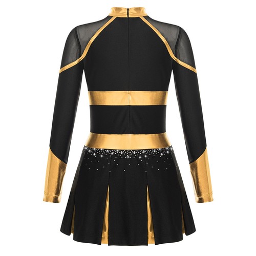 Costume vestito squadra bambina ragazza glitterato cheerleading colore contrasto uniforme - Foto 13 di 84