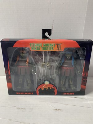NECA TEENAGE MUTANT NINJA TURTLES 3 - MICHELANGELO & LEONARDO 2 PACK New Sealed