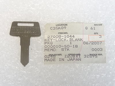 Kawasaki NOS NEW 27008-1044 Blank Lock Key AR KEF KLF KSF KSV KVF