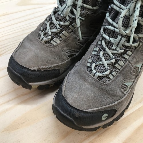 Hi Tec Shoes Womens 6.5 High Top Hiking Sneakers Gray Leather Lace Up Waterproof - Picture 4 of 17