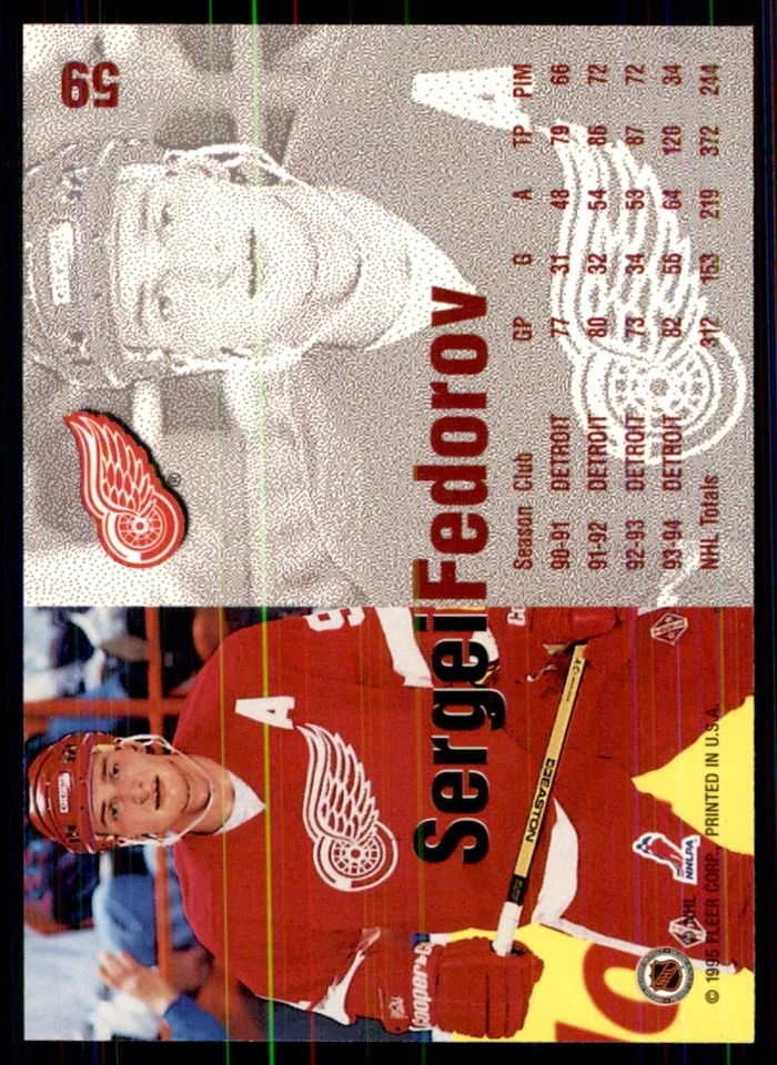 1994-95 Fleer Sergei Fedorov Detroit Red Wings #59 - Image 2 of 2