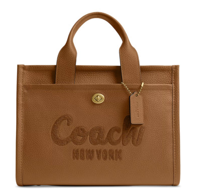 【COACH】Medium Bubble Leather Cargo Tote Bag 🌺🌹 Coach Medium Bubble Leather Cargo Tote Bag B4/honey