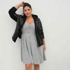 Torrid Heather Grey Mini Super Soft Plush Skater Dress Size 00/10