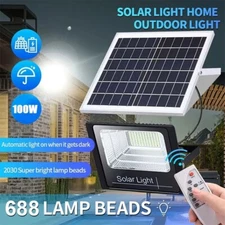 600W Solar Flood Lights Outdoor Street Light Dusk to Dawn Flood Wall Lamp NEW US