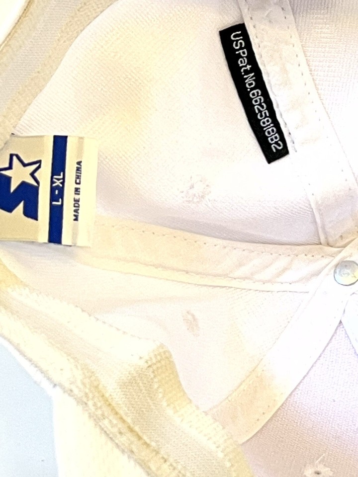 Starter Fitted Baseball White Hat Size LXL Sports Outdoors Unisex