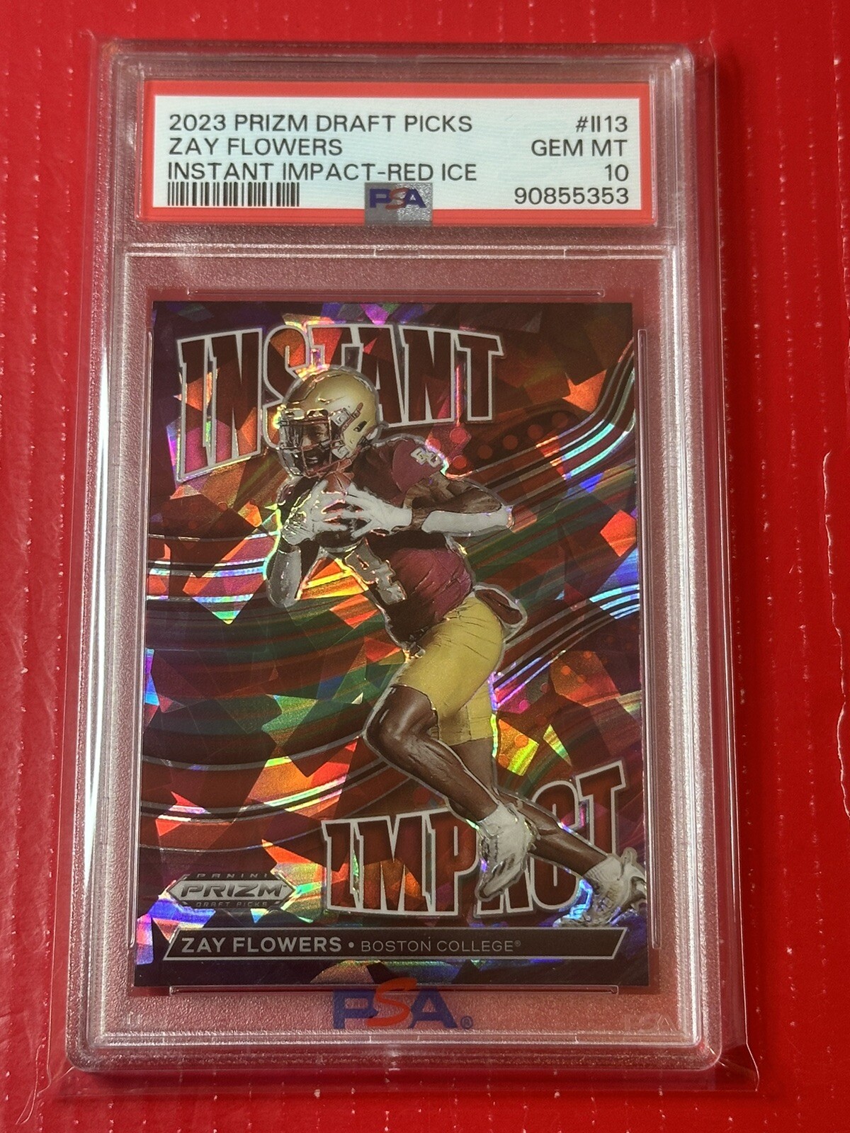 Zay Flowers Panini Prizm Draft Picks Instant Impact #II13 Red Ice