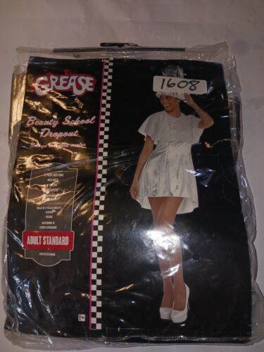 Adult Grease BEAUTY SCHOOL DROP OUT Stan Costume Size 0- 8 NEW Dress & Headpiece