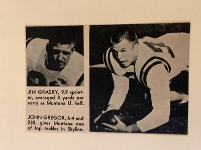 Jim Grasky John Gregor Montana Grizzlies 1960 S&S Football Pictorial CO Panel