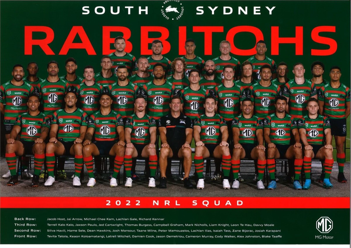 SOUTH SYDNEY RABBITOHS TEAM POSTER, NRL RUGBY, STORM,DOGS PANTHERS