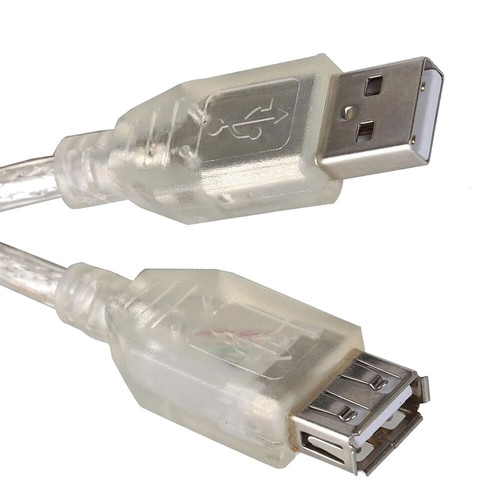Przezroczysty przedłużacz USB 2.0 męski na żeński przewód dużej prędkości 1m 2m 3m 5m - Zdjęcie 5 z 8
