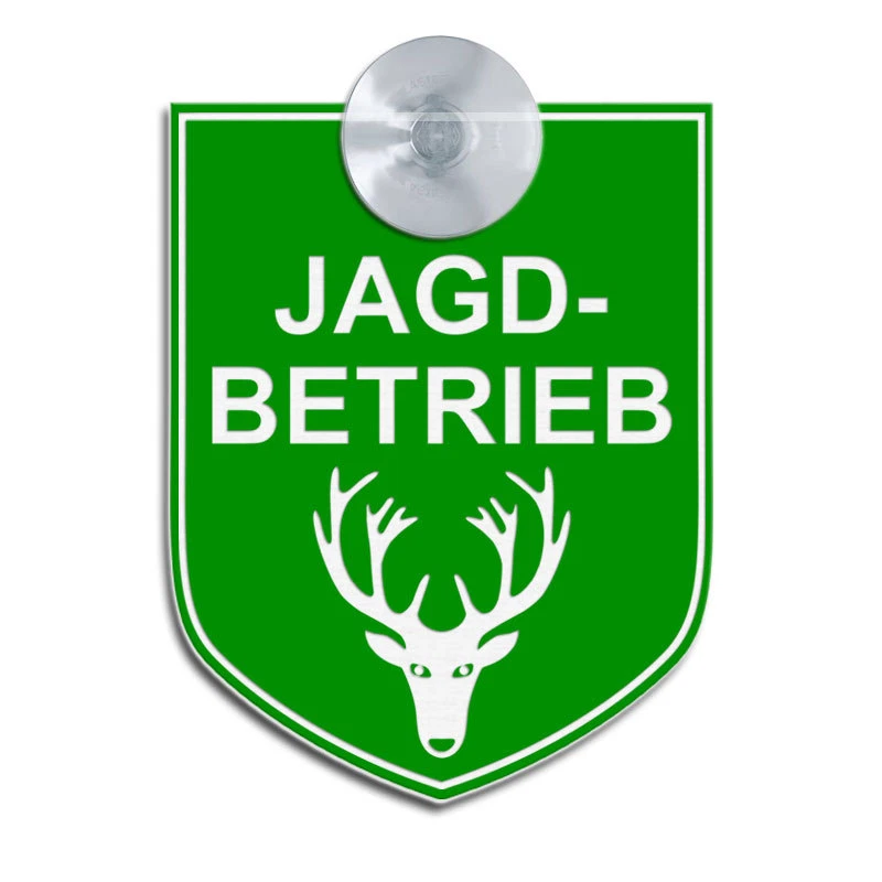 JAGDBETRIEB, Graviertes Schild für Jäger,Förster - auch mit Sauger für Auto,KFZ