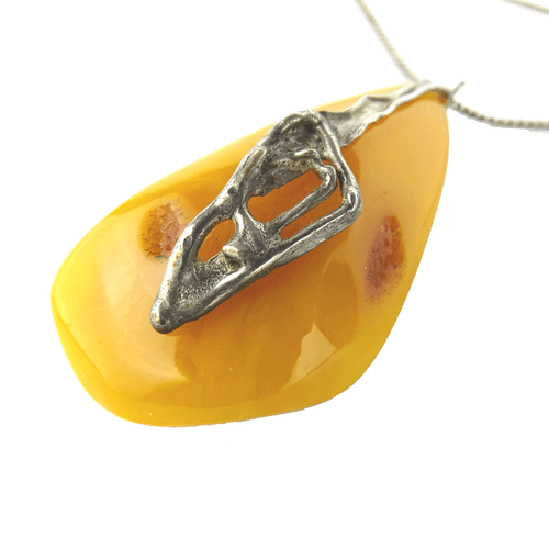 Wertvoller Bernstein Silber Anhänger 6,5 cm mit Kette Real Baltic Amber Pendant - Bild 6 von 13