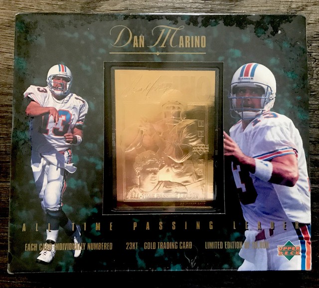 Upper Deck Dan Marino 23KT Gold Card 1995 NIB ALL TIME PASSING LEADER 