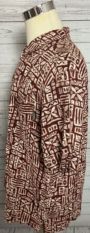 Woolrich Men's Burgundy Printed Short Sleeve Button Up Shirt Size M - Image 2 of 4
