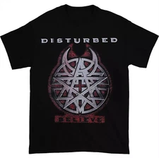Disturbed Band Believe Black Cotton Man Woman T Shirt Full Size S-5XL